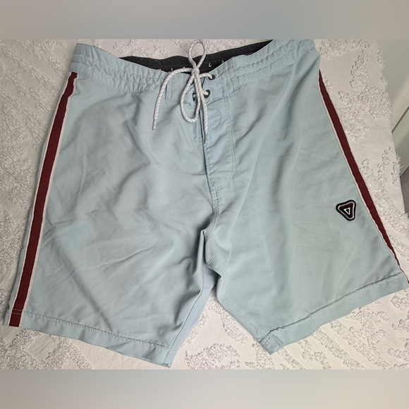 VISSLA Other - Men's Light Blue Swim Shorts with Red Accents